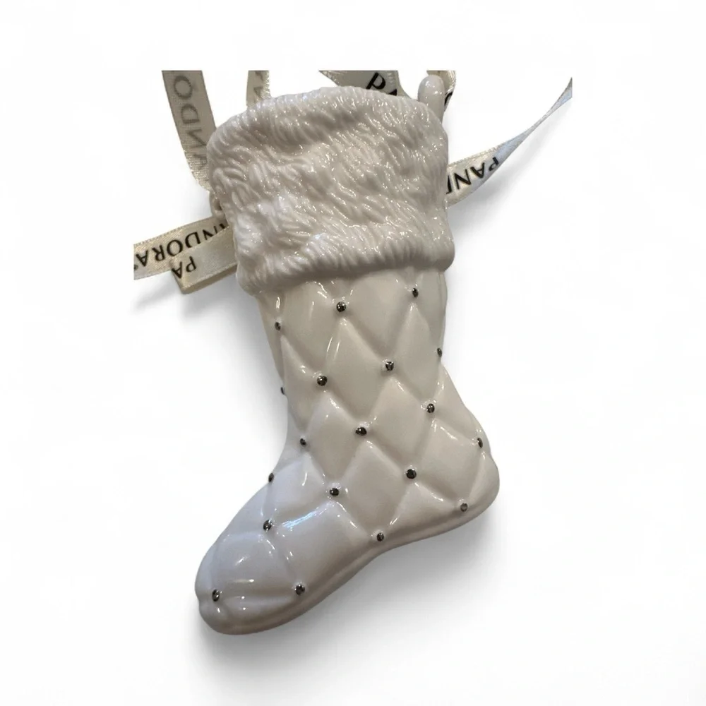 2012 Pandora Christmas Stocking Ornament Limited Edition Porcelain Boot NO BOX